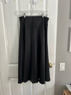 Madewell Black A-Line Midi Skirt with Subtle Flare